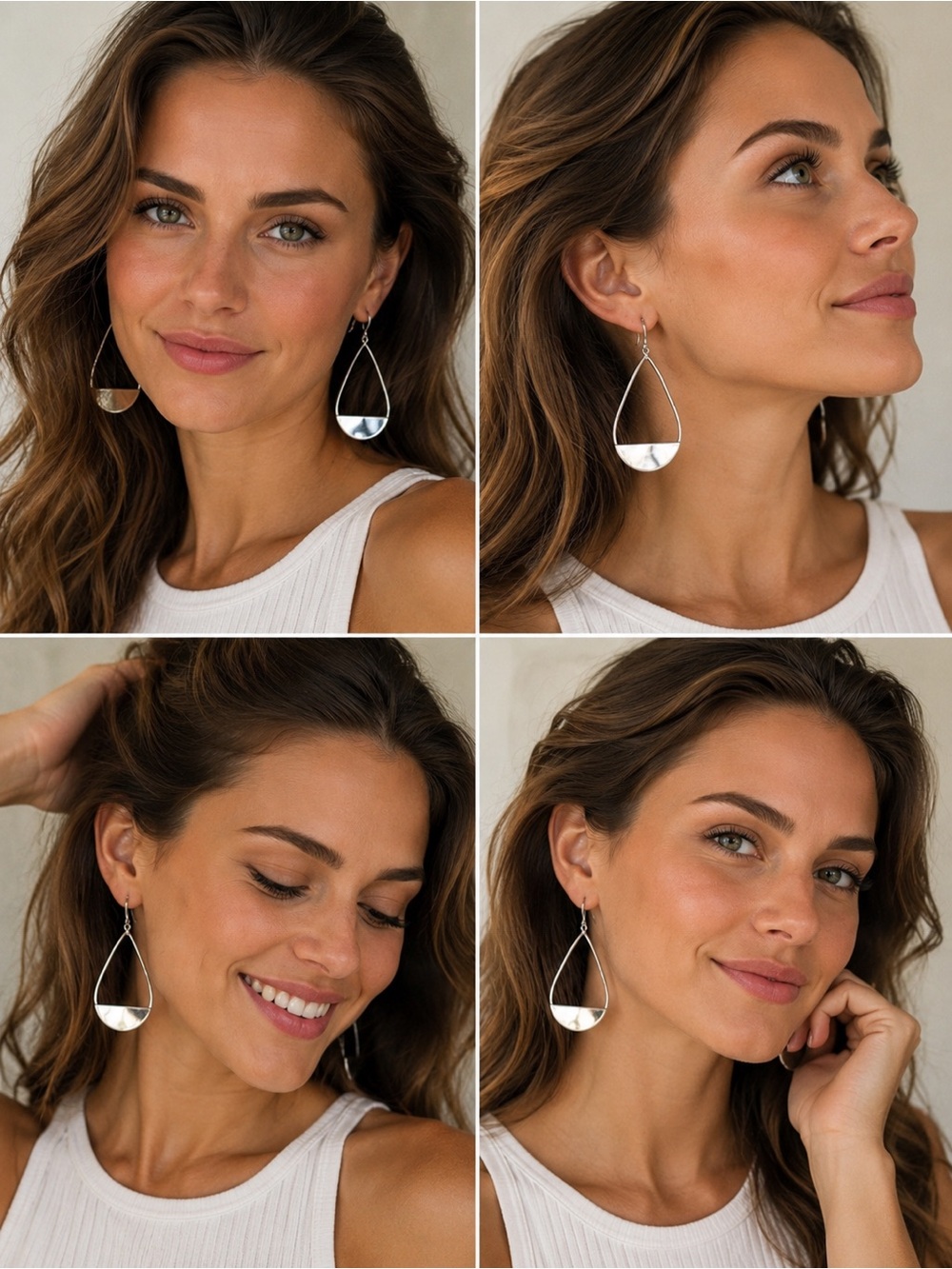 Evie & Emma Fraction Shaded Dangle Hoops